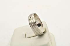 MENS 14 KT WHITE GOLD TRIPLE ROW WEDDING BAND