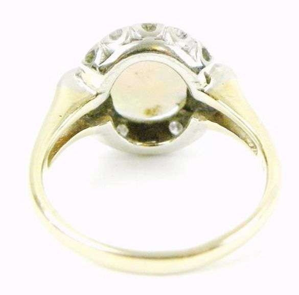 Early 14K Fiery Opal and Diamonds Ring, 5