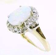 Early 14K Fiery Opal and Diamonds Ring, 5