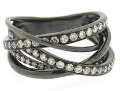 Charming 18kt Multi Row Black Rhodium Ring