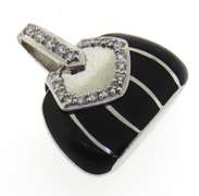 Fantastic Mirabelle Black Enamel & Diamond Purse Charm