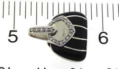Fantastic Mirabelle Black Enamel & Diamond Purse Charm