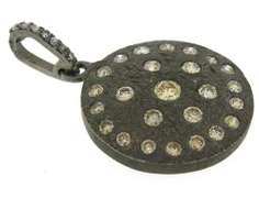 Beautiful Silver OX Diamond Clister Circle Pendant