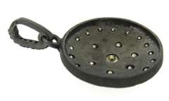 Beautiful Silver OX Diamond Clister Circle Pendant