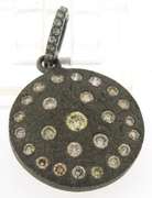 Beautiful Silver OX Diamond Clister Circle Pendant