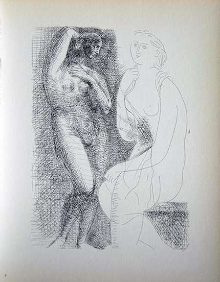 PABLO PICASSO, NUDE BEFORE A STATUE