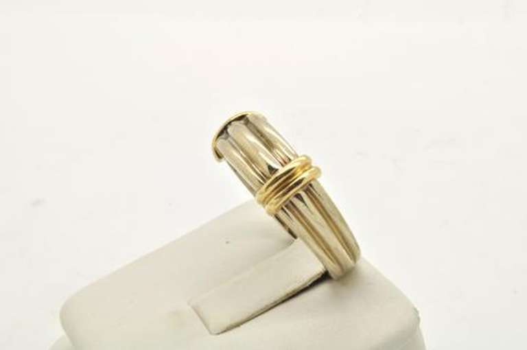 14 KT WHITE AND YELLOW GOLD DIAMOND BAND