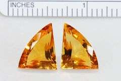 Stunning Fancy Cut Citrine Pair - over 9 carats