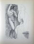 PABLO PICASSO, NUDE BEFORE A STATUE