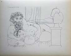 PABLO PICASSO, SCULPTOR AND RECLINING MODEL
