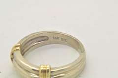 14 KT WHITE AND YELLOW GOLD DIAMOND BAND