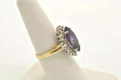 LADIES 14 KT GOLD AMETHYST AND DIAMOND RING