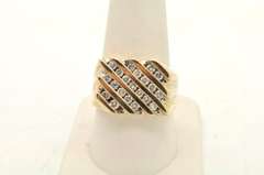 MENS 14 KT YELLOW GOLD DIAMOND RING