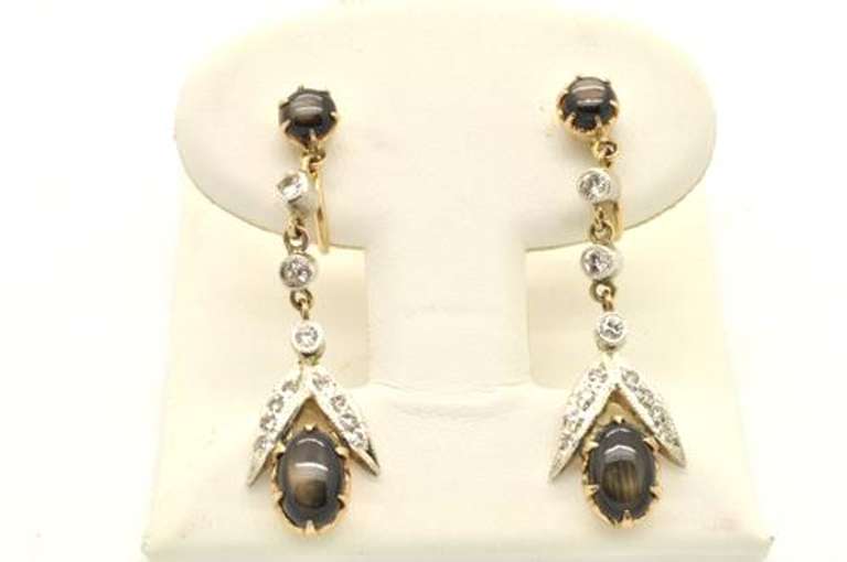 LADIES 18 KT YELLOW AND WHITE GOLD DIAMOND STAR SAPPHIR