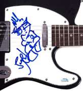 Stefan Lessard DMB Autographed Sketch Signed Guitar