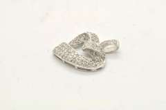LADIES 14 KT WHITE GOLD DIAMOND HEART PENDANT