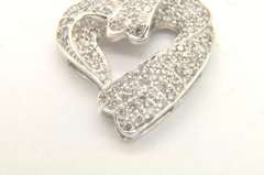 LADIES 14 KT WHITE GOLD DIAMOND HEART PENDANT