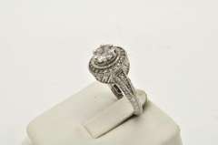 LADIES 14 KT WHITE GOLD DIAMOND HALO RING