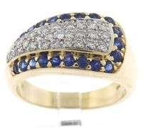 Stunning 14kt YG Pave Sapphire and Diamond Ring