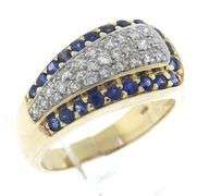 Stunning 14kt YG Pave Sapphire and Diamond Ring