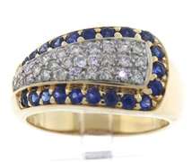 Stunning 14kt YG Pave Sapphire and Diamond Ring