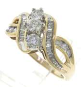 Gorgeous Channel Set Baguette & RBC Shank Diamond Ring