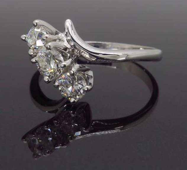 Bypass Three Stone Diamond Ring