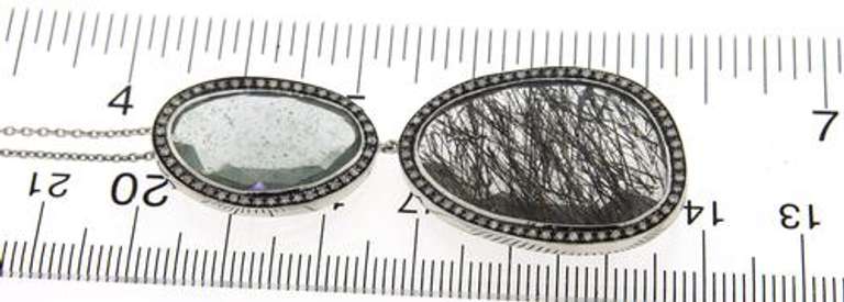 Fashionable Aquamarine w Rutliated Quartz Necklace