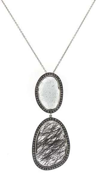 Fashionable Aquamarine w Rutliated Quartz Necklace