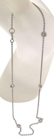 Stunning Diamond Bezel Set Ankle White Gold Bracelet