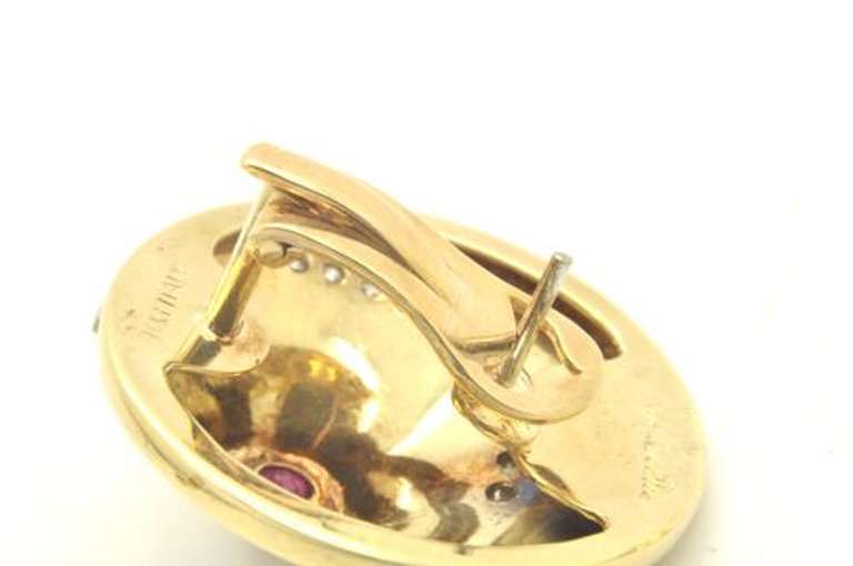 Designer Ruby, Diamond, & 14kt Gold Earrings