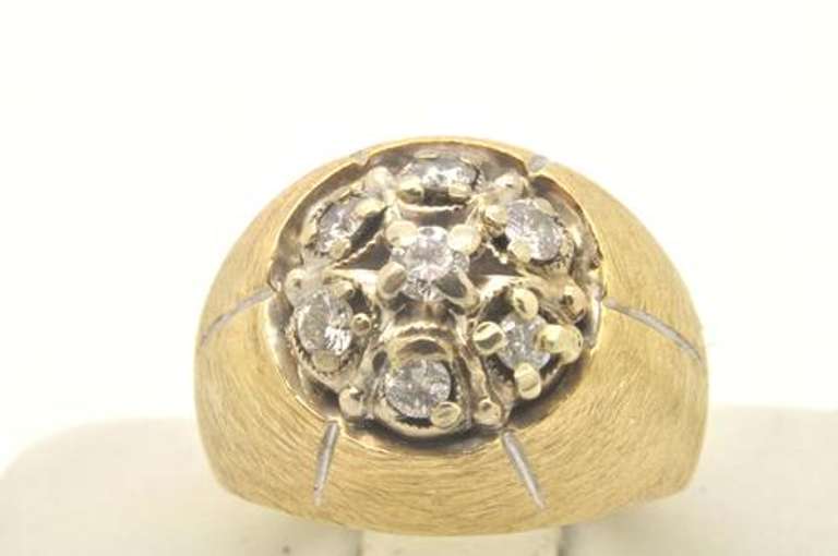 MENS 18 KT YELLOW GOLD DIAMOND RING