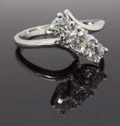 Bypass Three Stone Diamond Ring