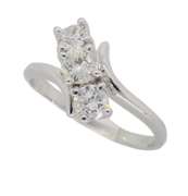 Bypass Three Stone Diamond Ring