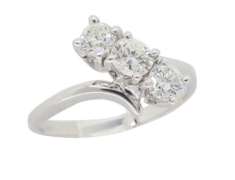 Bypass Three Stone Diamond Ring