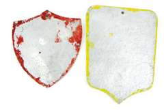 2 Vintage French Metal Dog Award Plaques