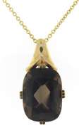 Beautiful Smokey Quartz Yellow Gold Necklace