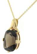 Beautiful Smokey Quartz Yellow Gold Necklace