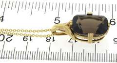 Beautiful Smokey Quartz Yellow Gold Necklace