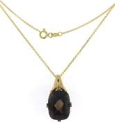 Beautiful Smokey Quartz Yellow Gold Necklace