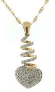 Fashionable Pave Diamond Swirl Yellow Gold Necklace