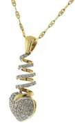 Fashionable Pave Diamond Swirl Yellow Gold Necklace
