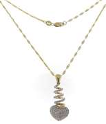 Fashionable Pave Diamond Swirl Yellow Gold Necklace