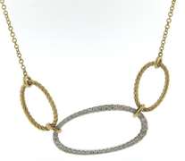 Increbile Diamond Oval Link w Ribbed Link Necklace