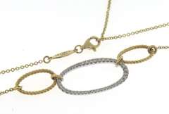 Increbile Diamond Oval Link w Ribbed Link Necklace
