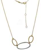 Increbile Diamond Oval Link w Ribbed Link Necklace