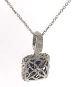 Gorgous Deco Style Sapphire Diamond Cluster Necklace