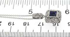 Gorgous Deco Style Sapphire Diamond Cluster Necklace