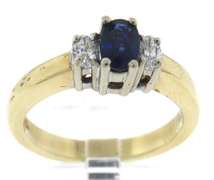 Lovely Sapphire and Oval Diamond Ring