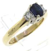 Lovely Sapphire and Oval Diamond Ring